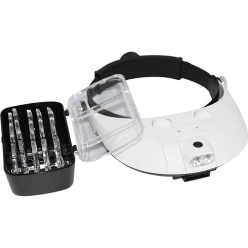 Beekeeping Headband Magnifying Glass With 5 Lens 1.0 - 6.0X Multiple Magnification Led Lamp For Rearing Bee Queen Equipment