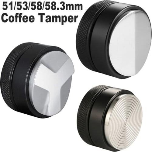 51/53/58/58.3mm Adjustable 304 Stainless Steel Coffee Espresso Tamper Macaron Convex Three Angled Slopes Base Distribution Tools