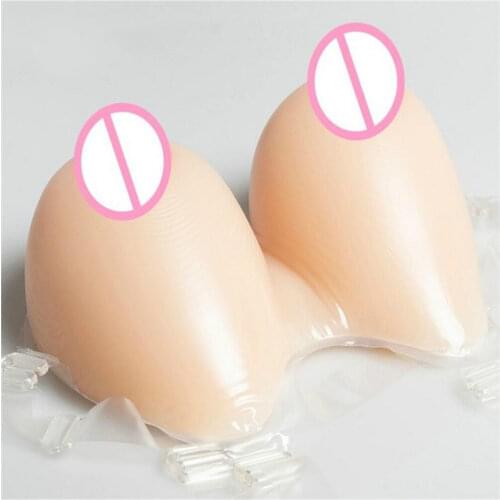 New 1800g Silicone Artificial Breast Forms With Shoulder Straps For Cosplay Drag Queen Transgender Fake Boobs Mastectomy Bra