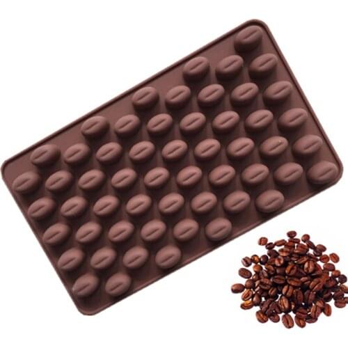Silicone 55 Cavity Mini Coffee Beans Chocolate Sugarcraft Candy Mold Mould Fondant Cake Decorating Baking Pastry Tools