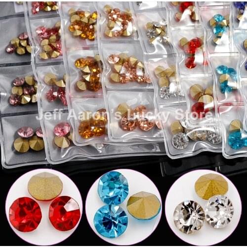 Mixed sizes sharp bottom resin glitter nail art decorations rhinestones manicure fake nails accessories tool pointed diamond