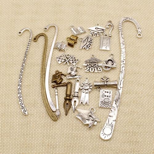 High Quality 5pcs Pen And Letter Charms For Bracelet Necklace Jewelry Diy Craft Accessory