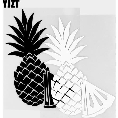 YJZT 10.7×15CM Abstract Pineapple Exotic Fruit Food Car Stickers Vinyl Decals Funny Decor Black / Silver 20B-0260