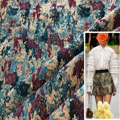1 meter jacquard brocade fabric for sewing graffiti metallic fabrics yarn-dyed cloth textile quilting for patchwork DIY telas