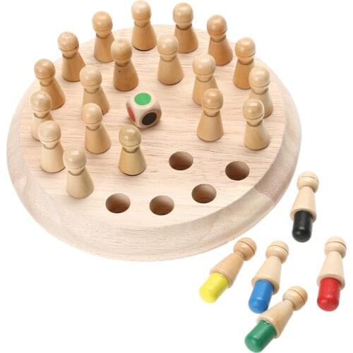 1Set Wooden Memory Training Toy Educational Chess Stick Type Color Guess Cognitive Game Ability Memory Developmental Toy