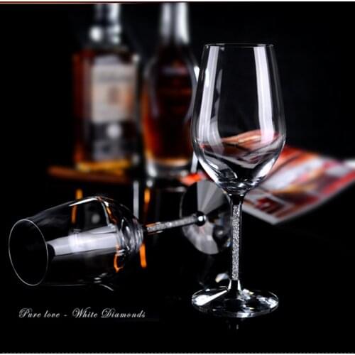 1 Pair Red Wine Glass Perfect for Wedding Gifts Crystal Toasting Flutes Goblet with Drill Lead-free Wine Glasses Party Bar Tool
