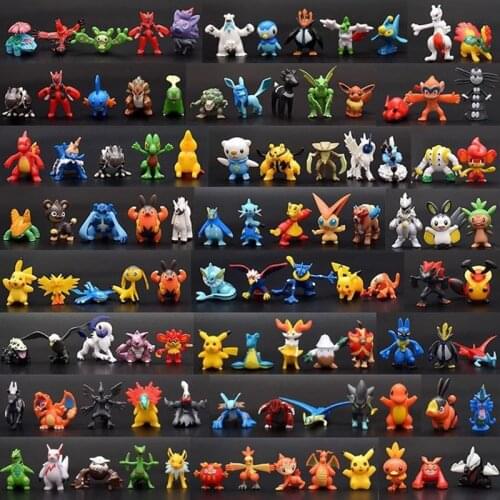 24-144PCS Different Styles Pokemon Figures 2-3cm Japan Anime Pikachu PokéMon Model Dolls Toys Child Birthday Gifts For Kids