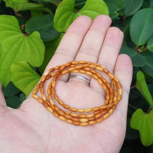 3X6mm * 108pcs * Natural Olivary Seed Beads Spacers Loose Mala Beads Oval Shape Bracelet or Necklace DIY Accessories