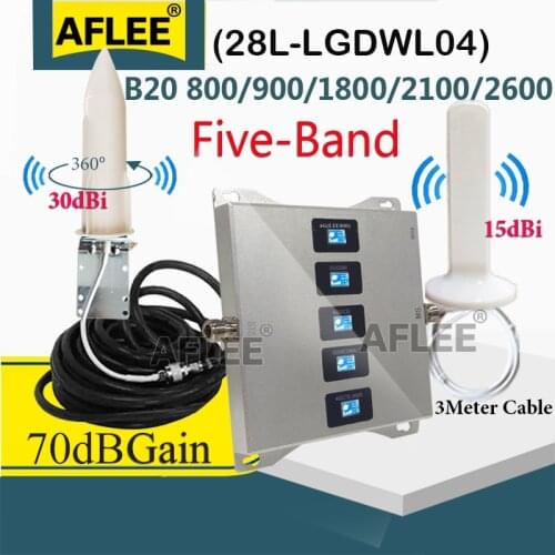 4G Amplifier Five-Band B20 800 900 1800 2100 2600mhz Four-Band CellPhone Cellular Repeater GSM 2G3G4G Mobile Signal Booster GSM