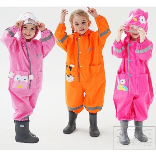Childrens Conjoined cute Motorcycle Raincoat Reflective Motorbike Rain Child Jumpsuit Overalls Adult Men Suits Bodysuit Clothes