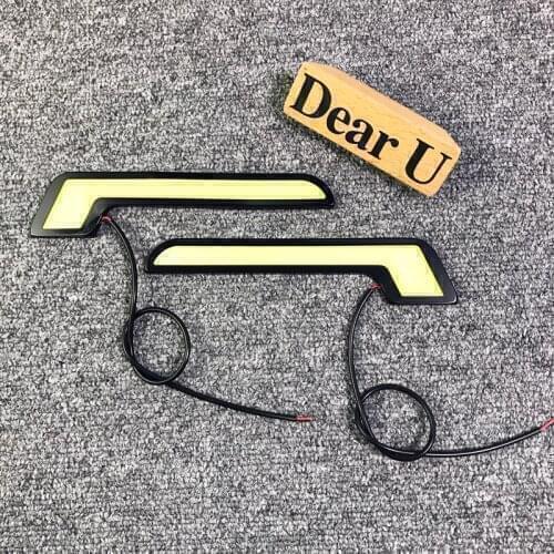 JEAZEA 2PCS/Set COB DRL 7 Type 12V Bright White Daytime Running Light Waterproof For Nissan Ford VW Toyta Mazda Audi A3 A4