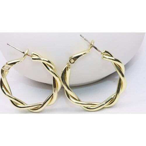 Eruifa 6pcs 20mm Chain Earring Stud Hoop Connctor Gold/Silver Plated Zinc Alloy Jewelry DIY Necklace Bracelet Earrings