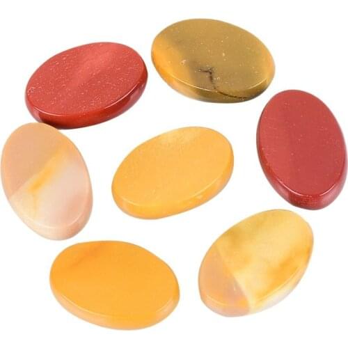 Hot Massage Stones Natural Mookaite Worry Stone 30*20 MM 7 PCS Chakra Set palm Stone SPA Reiki Crystal Beauty Health Care Tool