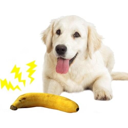 2PCS Simulation Banana Dog Toys Lifelike Puppy Squeaky Toy Plush Dog Toys Puppy Chew Toy Sound Toy Pet Funny Favor Toy