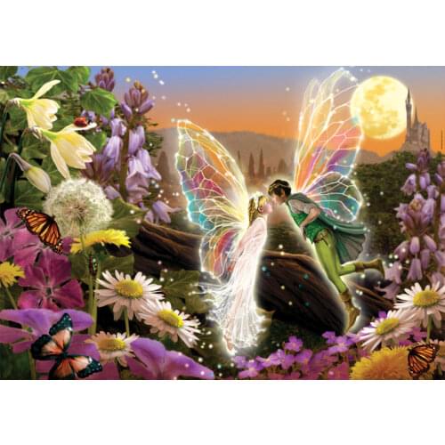 JMINE Div 5D Kiss butterfly Fairy Love Garden Moon Full Diamond Painting cross stitch kits art Cartoon 3D paint by diamonds