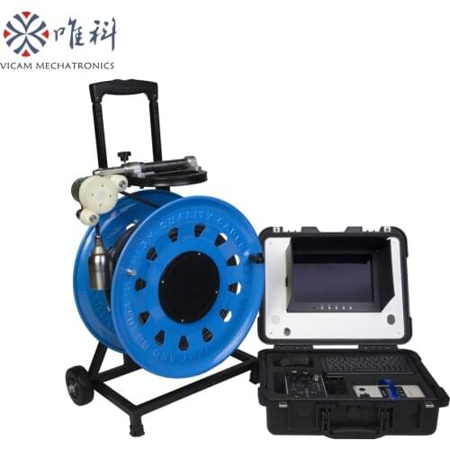 Depth counter function 100m cable borehole inspection camera with 10inch screen and DVR function