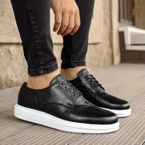 Chekich Classic Matte Black Mens Shoes Wedding For Suit Lace-Up Leather Business Wear Casual Daily 2021 Spring and Autumn Fashion Solid Base Footwear Wedding Male Sneakers Air Sewing Details CH003L