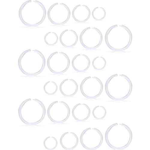 New Clear Septum Nose Hoop Rings Retainer Bioflex Cartilage Tragus Helix Earring Clicker Hoop Piercing 6-12mm 14G 16G 18G
