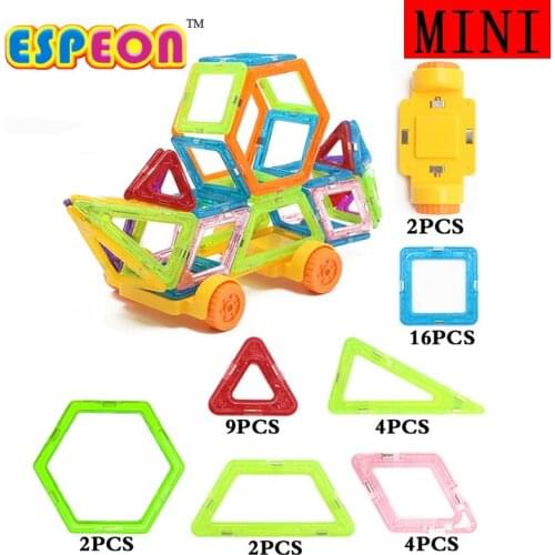 Mini Magnetic Designer Educational Building Blocks 39pcs/Set Engineering Vehicle Plastic Assemble Enlighten Bricks For Kids Gift