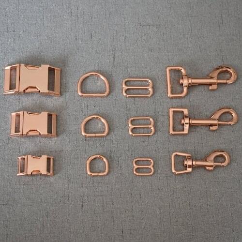 1 Set 15mm 20mm 25mm Metal Belt Buckle Slider D Ring Snap Clip Hook For Pet Dog Collar Leads Lock Lobster Clasp Accessories