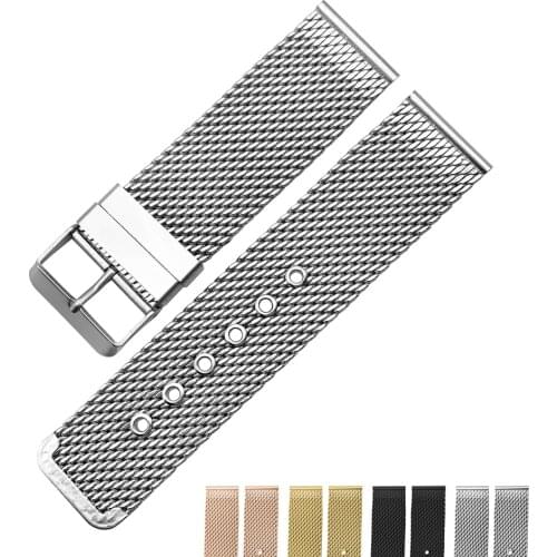 Milanese Watchband 18mm/20mm/22mm/24mm Watch Band Mesh Stainless Steel Strap Pin Clasp Watches Replacement Bracelet