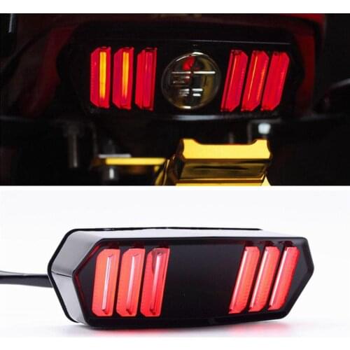 Motorcycle LED Tail Light Turn Signal Rear Warning Running Brake Indicator Lamp