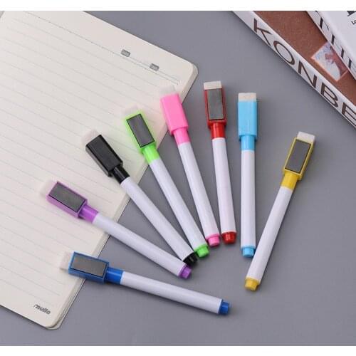 8-color childrens whiteboard pen set with tape brush color black marker pen water-based erasable whiteboard pen