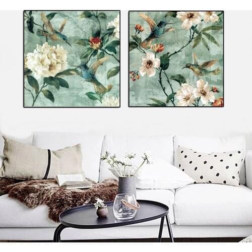 Traditional Hand Painted Flowers Canvas Painting Posters and Prints Wall Art Abstract Picture for Living Room Home Decor Cuadros