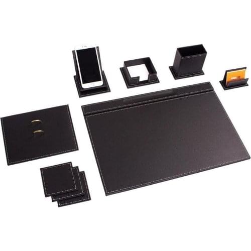 Vega Desk Set 9 Pieces Desk Organizer Office Accessories Desk Accessories Office Supplies Office Organizer Dersk Pad Pen Case