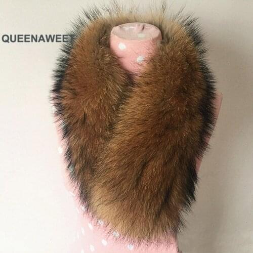 Real Raccoon Fur Trimming Collar For womens Adult Coat Hooded Fashion Lining 90cm