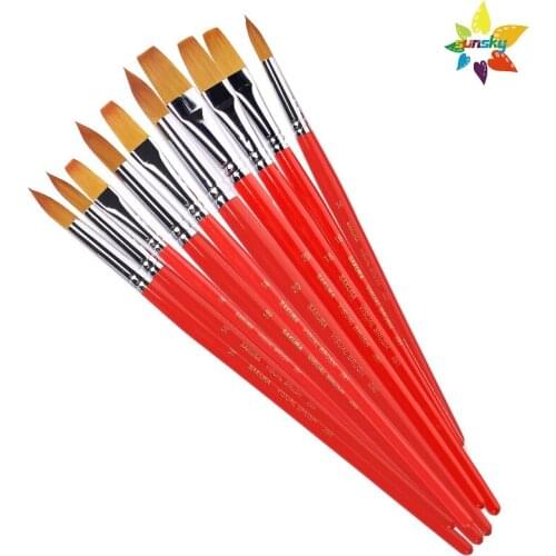 Japan Sakura 281/288 PBT Nylon Paint Brush,Round/Flat Head,Watercolor Brush Pen,Gouache Acrylic Oil Painting Art supplies