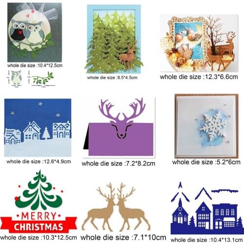 Christmas Tree Elk Snowman 2021 New metal cutting die diy photo album scrapbook card making stamp embossing decoration mould