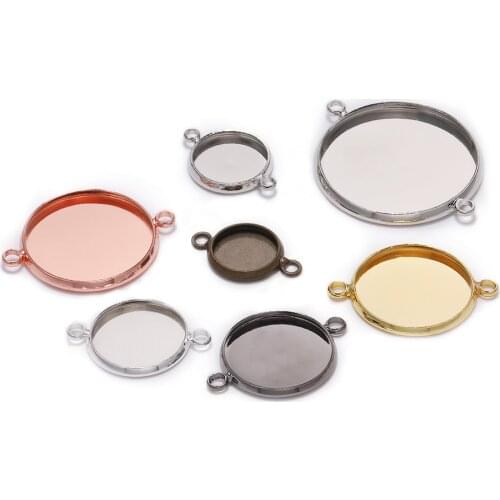 20pcs/lot 10 12mm Cabochon Base Tray Bezels Blank Gold Bracelet Setting Supplies For Jewelry Making Findings Accessories