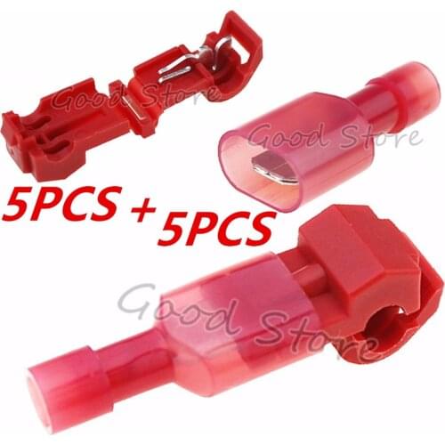 10PCS (5sets) Wire Cable Connectors Terminals Crimp Scotch Lock Quick Splice Electrical Car Audio 0.5-1.0mm 22-18AWG red