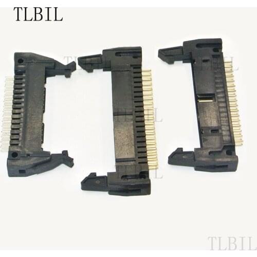 100Pcs 2.54mm Pitch Straight Hook Horn Socket Connector DC2 - 26/34/40P Buckle For Flat Ribbon Cable IDC Socket