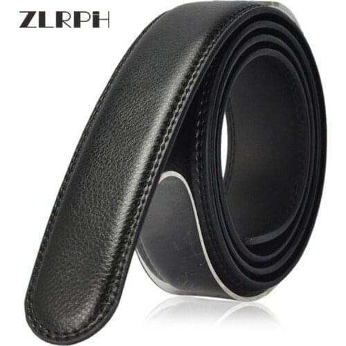 ZLRPH belts for men genuine leather cowskin black belt automatic buckle high quality business male mens belts