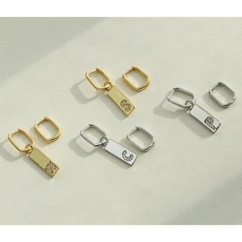 HECHENG,Fashion Punk Alphabet Letter Dangle Earrings,Geometric Rectangle Drop Earrings,For Women Jewelry