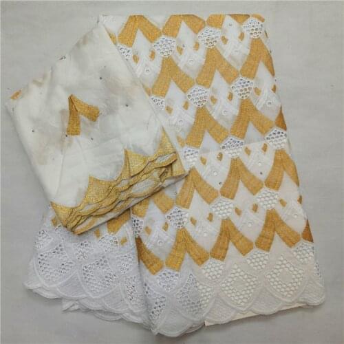Swiss voile lace in switzerland tissus africain wedding lace fabric white and gold lace dubai fabric high quality 7yards H17-32