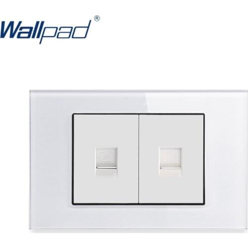 TEL DATA RJ45 Socket Wallpad Luxury Tempered Glass Panel Electric Wall Socket Weak Electricity Outlets For Home