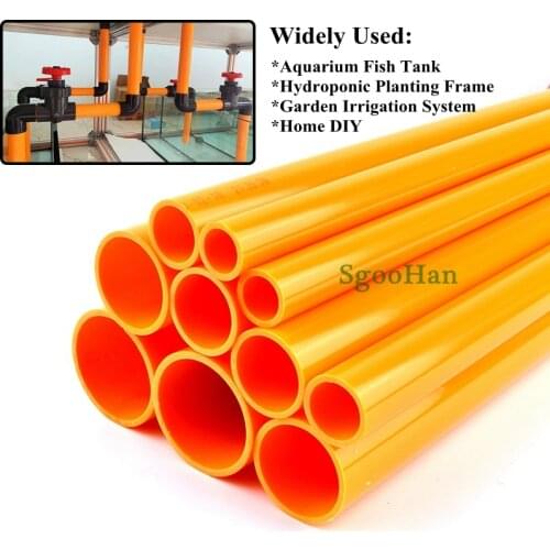 2pcs Orange OD 20~50mm PVC Pipe Aquarium Fish Tank Tube Home Garden DIY Irrigation System Watering Fittings 49~50cm Long