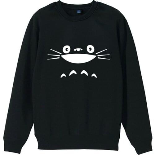 My Neighbor Totoro Japan cartoon character face belly Boy Man Sweatshirt Pullover Fleece Crew Neck Clothes ZIIART