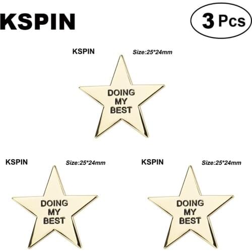 Doing My Best Star Badge Lapel Pin Brooches Pins Flag badge Brooch Badges