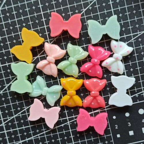 1pcs/lot new resin simulation bowknot with dot 23mm Scrapbook Embellishment DIY Phone Decoration