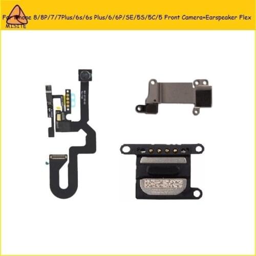 10Pcs Tested Small Camera Flex For i Phone 7 8 6s 6 Plus 5s se 5c 5 Front Camera Proximity Sensor Flex +Earpiece+Metal Bracket