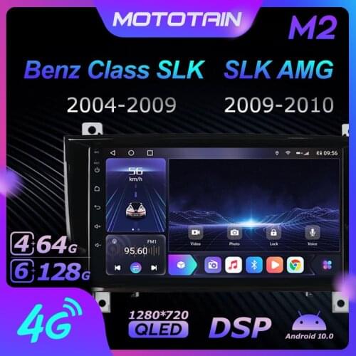 1280*720 Android 10.0 Mototain Car Multimedia Auto Radio for Benz Class SLK 2004-2009/SLK AMG 2009-2010 4G LTE Audio GPS Player