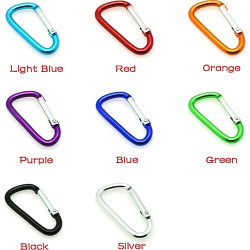 8pcs/pack 48mm Length Carabiner Snap Hook Aluminum Keychain For Paracord Outdoor Activities Hiking Camping