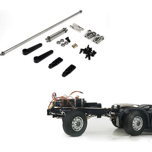 Aluminium alloy twin-shaft steering link sets for 1:14 scale actros arocs truck 8X8 8X4 dumper diy tractor trailer