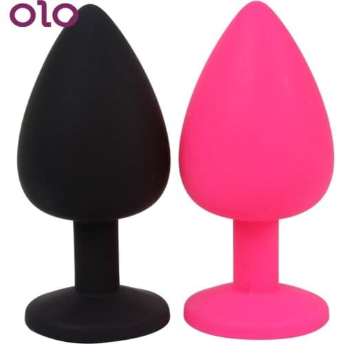 OLO Rhinestone Anal Plug Butt Plug Prostate Massager Erotic Sex Toys for Men Woman Adult Products Silicone Anal Tube S M L