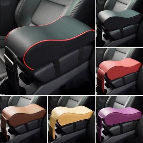 Car Central Console Armrest Box Faux Leather Heighten Pad Cushion with Pocket