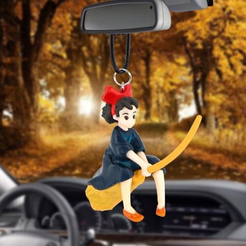 Bemost Car Creative pendant girl riding broom Automobiles Rearview Mirror Suspension Decoration Auto Accessories Styling Gifts